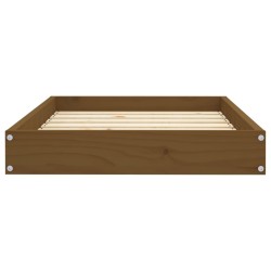 Lit pour chien Marron miel 71,5x54x9 cm Bois de pin solide 