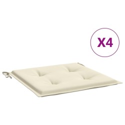 Coussins de chaise jardin lot de 4 crème 50x50x3cm tissu oxford 