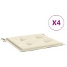 Coussins de chaise jardin lot de 4 crème 50x50x3cm tissu oxford 