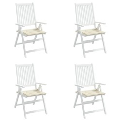 Coussins de chaise jardin lot de 4 crème 50x50x3cm tissu oxford 