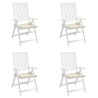 Coussins de chaise jardin lot de 4 crème 50x50x3cm tissu oxford 