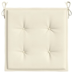Coussins de chaise jardin lot de 4 crème 50x50x3cm tissu oxford 