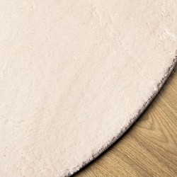 Tapis HUARTE à poils courts doux et lavable beige Ø 100 cm 