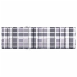 Coussin de chaise longue motif à carreaux gris 200x60x3 cm 