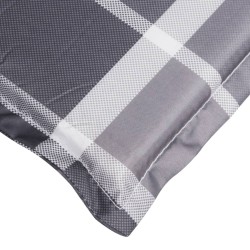 Coussin de chaise longue motif à carreaux gris 200x60x3 cm 