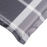 Coussin de chaise longue motif à carreaux gris 200x60x3 cm 