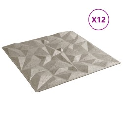 Panneaux muraux 12 pcs béton 50x50 cm XPS 3 m² améthyste 