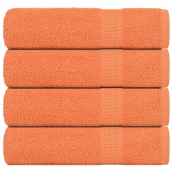 Serviettes de douche 4 pcs orange 70x140 cm 360 g/m² 100% coton 