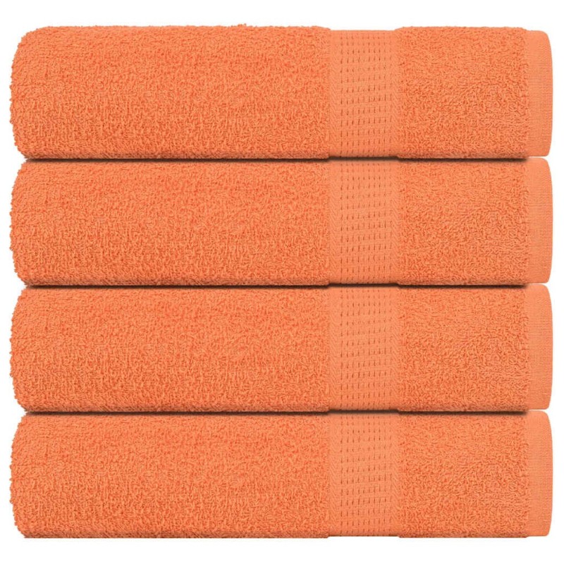 Serviettes de douche 4 pcs orange 70x140 cm 360 g/m² 100% coton 