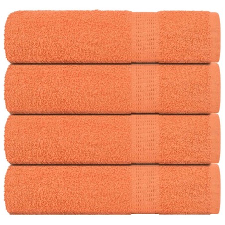 Serviettes de douche 4 pcs orange 70x140 cm 360 g/m² 100% coton 