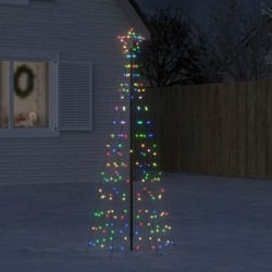 Sapin de Noël à LED avec piquets 220 LED colorées 180 cm 