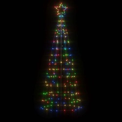 Sapin de Noël à LED avec piquets 220 LED colorées 180 cm 