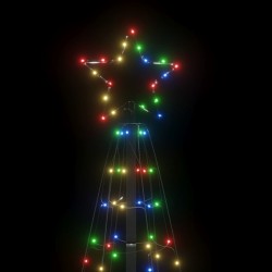 Sapin de Noël à LED avec piquets 220 LED colorées 180 cm 