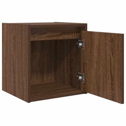 Table de chevet murale chêne marron 38x34x40 cm 