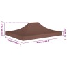 Toit de tente de réception 4,5x3 m Marron 270 g/m² 