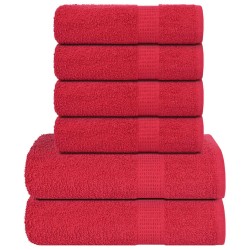 Ensemble de serviettes 6 pcs rouge 360 g/m² 100% coton 