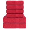 Ensemble de serviettes 6 pcs rouge 360 g/m² 100% coton 