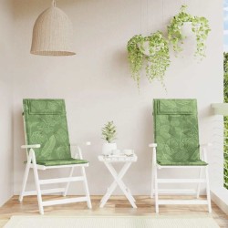 Coussins de chaise à dossier haut lot de 2 modèle de feuille 