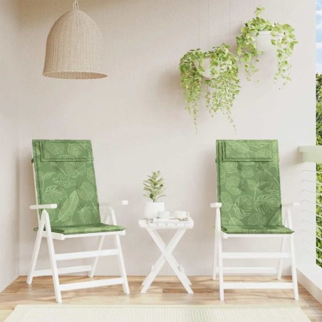 Coussins de chaise à dossier haut lot de 2 modèle de feuille 