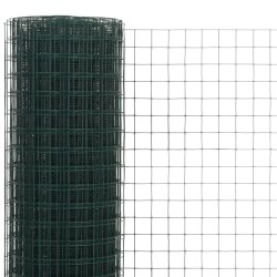 Grillage acier avec revêtement en PVC 10x1,5 m vert 
