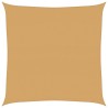 Voile d'ombrage 160 g/m² carré sable 4x4 m PEHD 