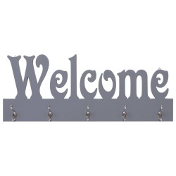 Porte-manteau mural WELCOME Gris 74x29,5 cm 