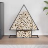 Portant de bois chauffage noir 80x25x90 cm 
