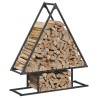 Portant de bois chauffage noir 80x25x90 cm 