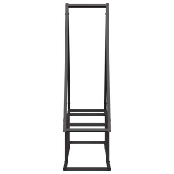Portant de bois chauffage noir 80x25x90 cm 