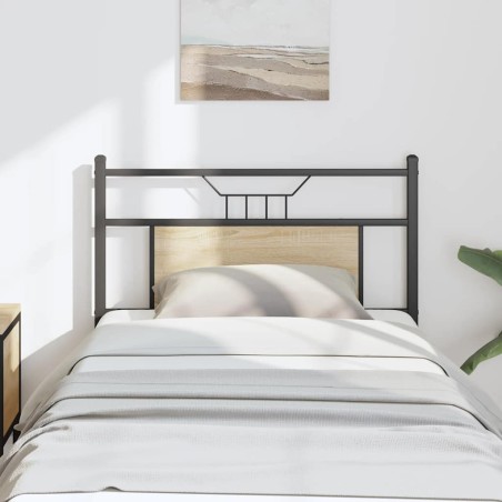 Tête de lit chêne sonoma 75 cm bois d'ingénierie et acier 