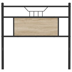Tête de lit chêne sonoma 75 cm bois d'ingénierie et acier 