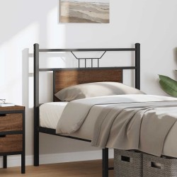 Tête de lit chêne marron 75 cm bois d'ingénierie et acier 