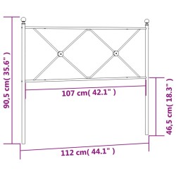 Tête de lit métal noir 107 cm 