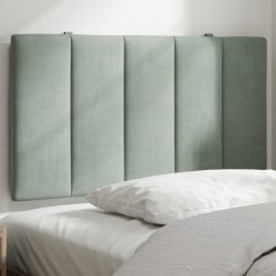 Coussin de tête de lit gris clair 80 cm velours 