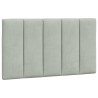 Coussin de tête de lit gris clair 80 cm velours 