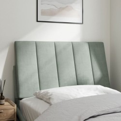 Coussin de tête de lit gris clair 80 cm velours 