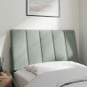 Coussin de tête de lit gris clair 80 cm velours 