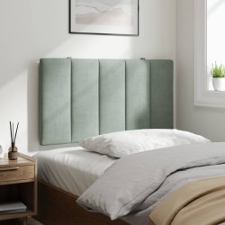 Coussin de tête de lit gris clair 80 cm velours 