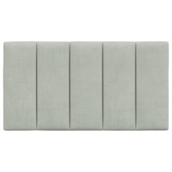 Coussin de tête de lit gris clair 80 cm velours 