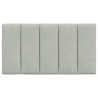 Coussin de tête de lit gris clair 80 cm velours 