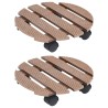 Chariots à plantes 2 pcs Marron Ø30x7,5 cm WPC 