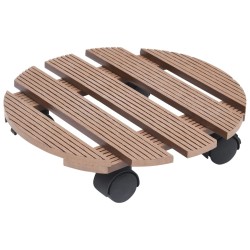 Chariots à plantes 2 pcs Marron Ø30x7,5 cm WPC 