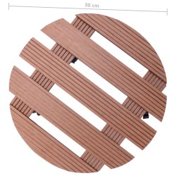 Chariots à plantes 2 pcs Marron Ø30x7,5 cm WPC 