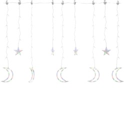 Guirlande lumineuse étoile et lune avec télécommande 345 LED 