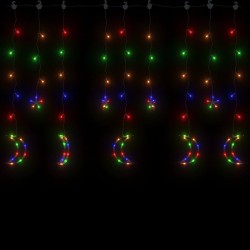 Guirlande lumineuse étoile et lune avec télécommande 345 LED 