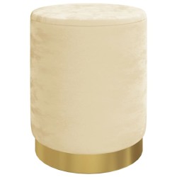 Tabouret de rangement rond Abricot Velours 