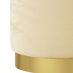 Tabouret de rangement rond Abricot Velours 