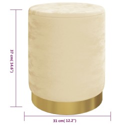 Tabouret de rangement rond Abricot Velours 