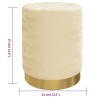 Tabouret de rangement rond Abricot Velours 