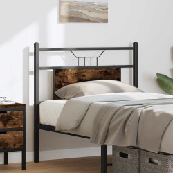 Tête de lit chêne fumé 75 cm bois d'ingénierie et acier 